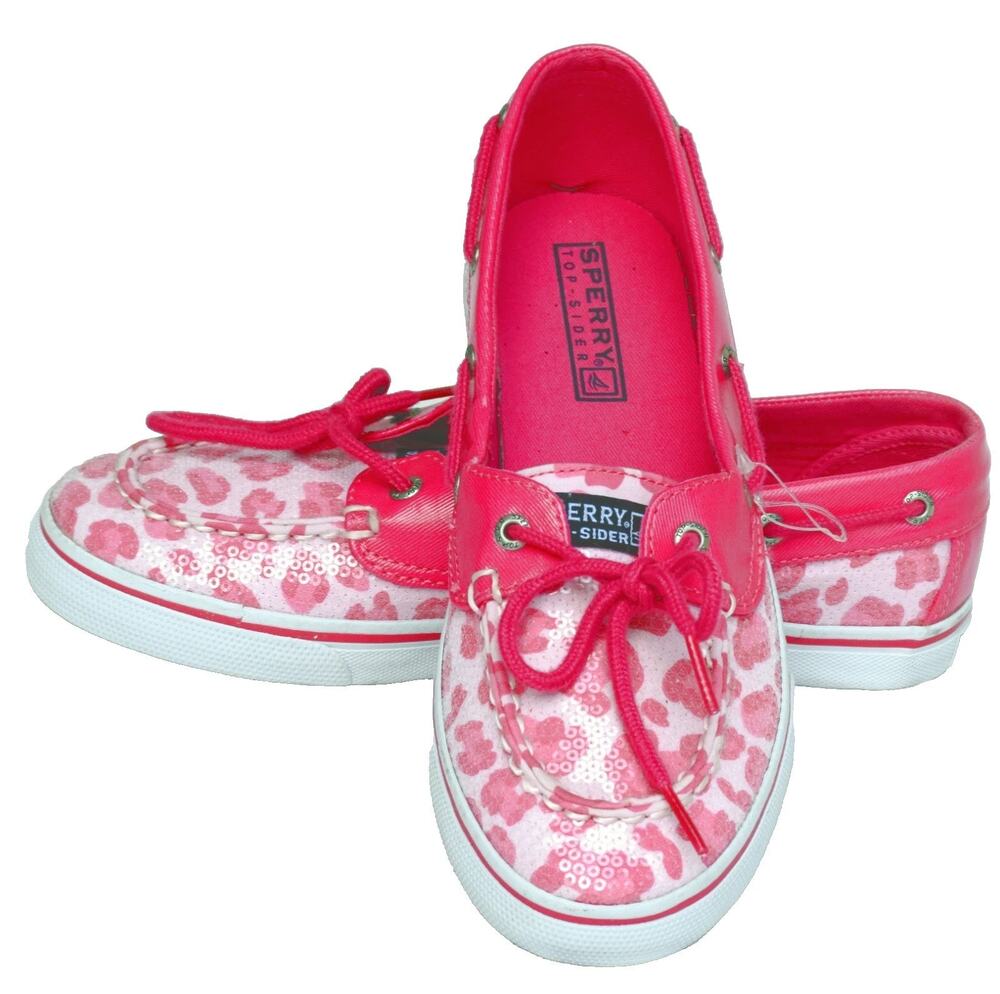 Sperry Top-Sider Women's Biscayne Boat Shoes Size 5 Leopard Print with Sequins